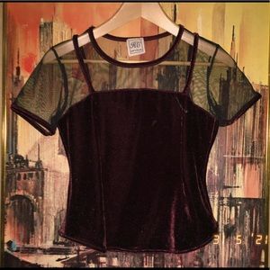 ✨EDGY ROMANTIC VELVET MESH TOP✨